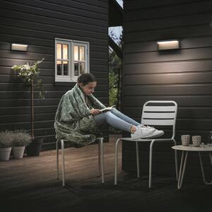Philips LED vonkajšie nástenné svietidlo Bustan, balenie po 2 ks, 700 K, Čierna, Hliník, Moderný, Nástenné svietidlo