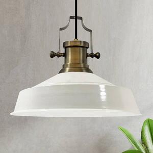 ROYALTECH Závesné svetlo Augusta, biele, Ø 40 cm, kov, vintage, Biela / opálová, Obývacia izba / jedáleň, kov, Vintage, Závesné svietidlo