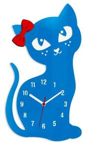 ModernClock Nástenné hodiny Cat modré