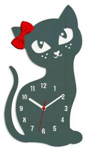 ModernClock Nástenné hodiny Cat sivé