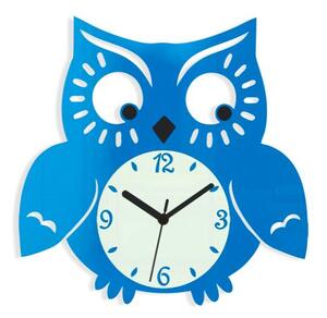 ModernClock Nástenné hodiny Owl modré