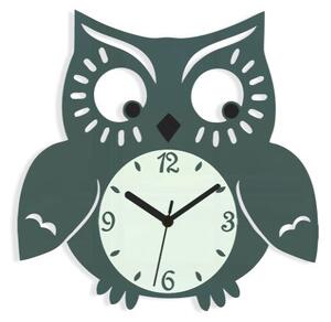 Mazur Nástenné hodiny Owl sivé