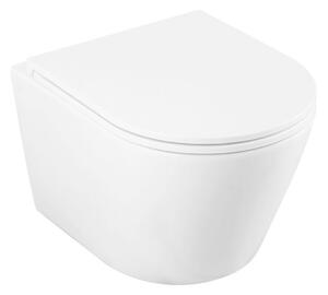 Erga Vento, závesná WC misa 490x365x365mm, Tornado 2 + toaletné sedadlo s pomalým zatváraním, biela, ERG-V03-VENTO-TO2-WH
