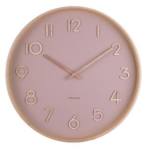 KARLSSON Nástenné hodiny Pure – ružová ∅ 40 × 4,5 cm