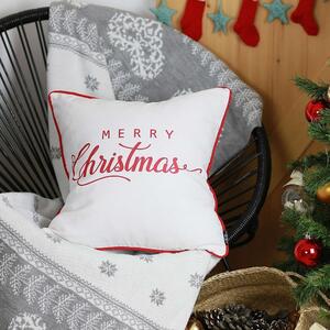 Bielo-červená vianočka obliečka na vankúš Mike & Co. NEW YORK Honey Merry Christmas, 45 × 45 cm