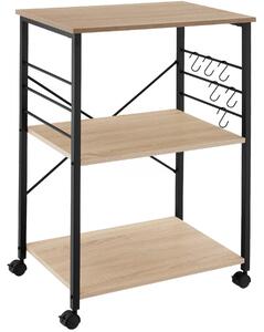 Servírovací vozík Rugby 65,5 x 45,5 x 88,5 cm - Industrial svetlé drevo, dub Sonoma