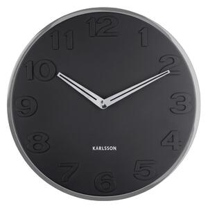 KARLSSON Nástenné hodiny New Original – čierna ∅ 30 × 4 cm