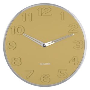 KARLSSON Nástenné hodiny New Original – žltá ∅ 30 × 4 cm