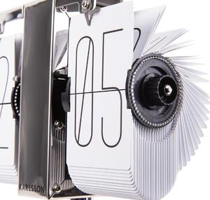 KARLSSON Biele stolné hodiny Flip – No Case Mini 20,6 × 7,5 × 13,9 cm