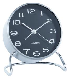 KARLSSON Budík Clock Classical – čierna ∅ 9,5 × 11 cm