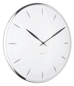 KARLSSON Nástenné hodiny Leaf – biela ∅ 40 × 4 cm