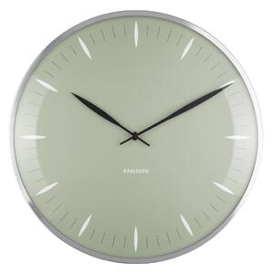 KARLSSON Nástenné hodiny Leaf – zelená ∅ 40 × 4 cm