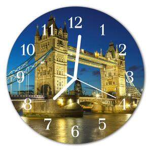 Sklenené hodiny okrúhle Londýnsky most fi 30 cm