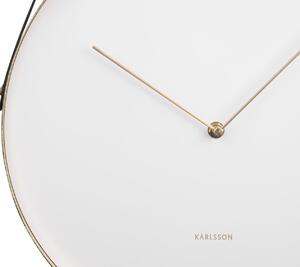 KARLSSON Nástenné hodiny Belt – biela ∅ 34 × 4 cm