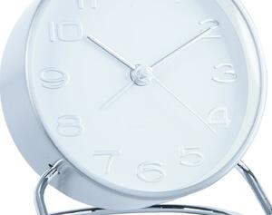 KARLSSON Budík Clock Classical – biela ∅ 9,5 × 11 cm