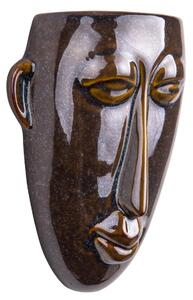 PRESENT TIME Nástenný podstavec na kvetináč Mask – tmavohnedá 17,5 × 22,4 × 7,4 cm