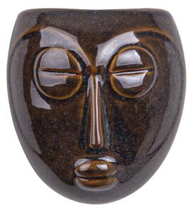 PRESENT TIME Nástenný kvetináč Mask – tmavohnedá 16,5 × 17,5 × 8,7 cm