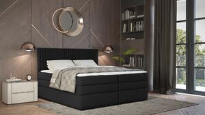 Boxspringová posteľ 140x200 LUMIRA 1 - čierna + topper ZADARMO