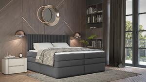 Boxspringová posteľ 160x200 LUMIRA 1 - šedá + topper ZADARMO