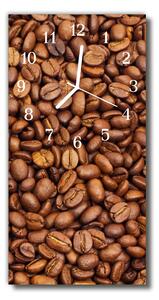 Sklenené hodiny vertikálne Prírodné zrná hnedé kávy 30x60 cm
