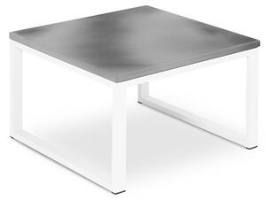 Záhradný stôl Nicea Concrete Imitation – biely rám 60 × 60 × 36 cm