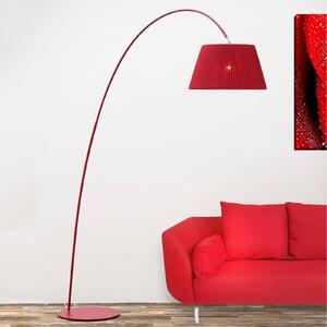 Oblúková stojaca lampa Marion v červenom