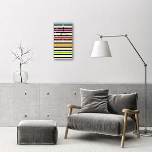 Sklenené hodiny vertikálne Umelecké pruhy farebných čiar 30x60 cm