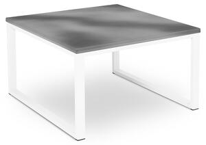 Záhradný stôl Nicea Concrete Imitation – biely rám 70 × 70 × 41 cm
