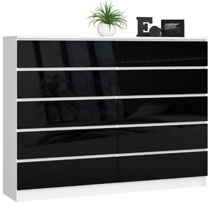 Ak furniture Komoda Rollo K 160,4 cm biela/čierna