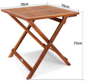 Odkladací stolík z Alek akáciového dreva 70x70x73cm