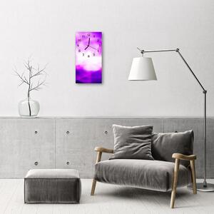 Sklenené hodiny vertikálne Umenie abstrakcia fialových línií 30x60 cm