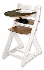 Hajdalánek Rastúca stolička ELA - s veľkým pultíkom (biela, dub tmavý) ELABILATMADUB