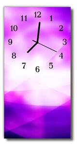 Sklenené hodiny vertikálne Umenie abstrakcia fialových línií 30x60 cm