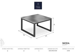 Záhradný stôl Nicea Concrete Imitation – antraciový rám 70 × 70 × 41 cm CALME JARDIN