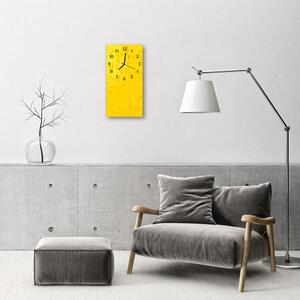 Sklenené hodiny vertikálne Umenie abstrakcia grafika žltá 30x60 cm