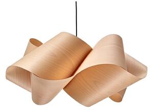 LZF LAMPS Závesné svietidlo Swirl, buk/niklová farba, Ø 54 cm, drevo, Svetlé drevo, Obývacia izba / jedáleň, Drevo, Dizajn, Závesné svietidlo