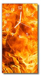 Sklenené hodiny vertikálne Ohnivý oheň 30x60 cm