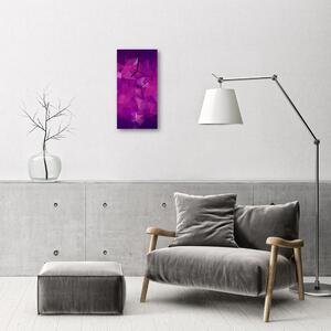 Sklenené hodiny vertikálne Art abstrakcie umelecké diela fialová 30x60 cm