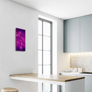 Sklenené hodiny vertikálne Art abstrakcie umelecké diela fialová 30x60 cm