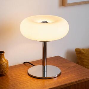 OSRAM Stolová LED lampa Decor Lunea, biela/chróm, Ø 30 cm, s možnosťou, Biela / opálová, Obývacia izba / jedáleň, kov, Moderný, Stojacie svietidlo