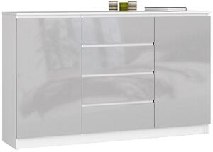 Ak furniture Komoda Tove K 160,4 cm biela/sivá lesklá