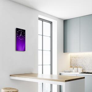 Sklenené hodiny vertikálne Umelecký vzor fialový 30x60 cm