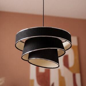 OSRAM Závesné svietidlo Decor Glittey, tmavošedé, Ø 40 cm, textilné, Hliník / sivá / zinok, Obývacia izba / jedáleň, Textil / látka / hodváb, Moderný, Závesné svietidlo