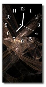 Sklenené hodiny vertikálne Umenie abstrakcie čierna grafika 30x60 cm