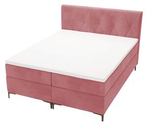 Čalúnená boxspring posteľ DEANAS - ružová Rozmer: 180x200