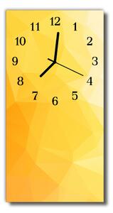 Sklenené hodiny vertikálne Umelecký vzor žltý 30x60 cm