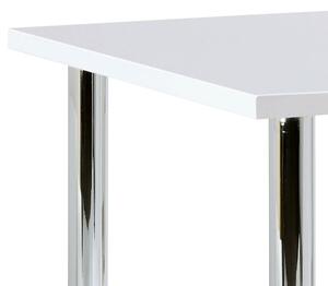 Moderný jedálenský stôl biely vo vysokom lesku s chrómovými nohami (a-1913B biely)