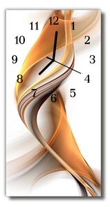 Sklenené hodiny vertikálne Umenie abstrakcie béžová 30x60 cm
