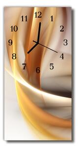 Sklenené hodiny vertikálne Umenie abstrakcie béžová 30x60 cm