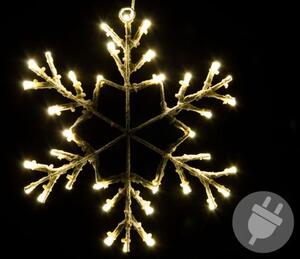 Nexos 42991 Vianočná LED dekorácia - snehová vločka - 30 cm teple biela